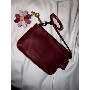 Red Leather Coach Wristlet